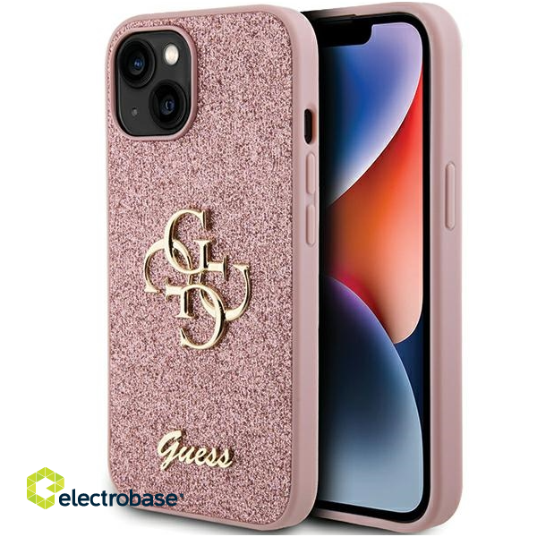 Guess Fixed Glitter Big 4G Case Aizsargapvalks Priekš Apple iPhone 15 image 1