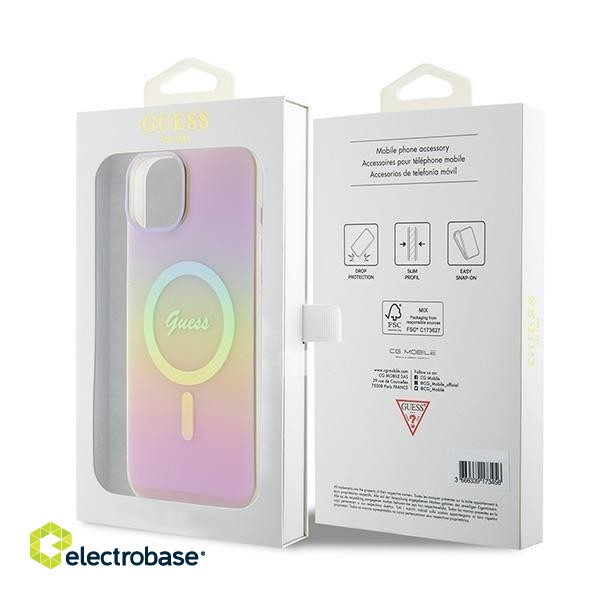 Guess IML Iridescent MagSafe Back Case Защитный Чехол для Apple iPhone 15 Plus фото 8
