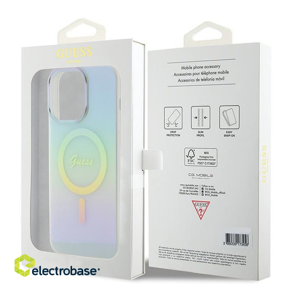 Guess  IML MagSafe Iridescent Case Защитный Чехол для Apple iPhone 15 Pro фото 2