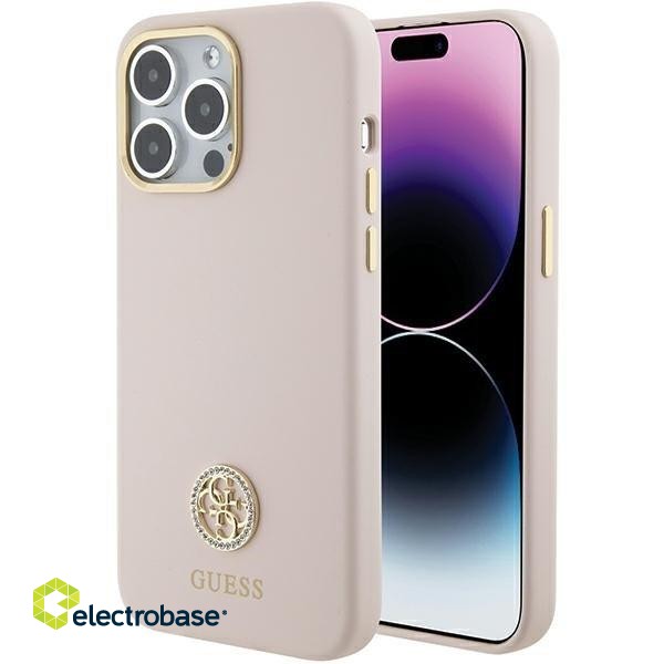 Guess Silicone Logo Strass 4G Back Case for Apple iPhone 15 Pro Max image 1