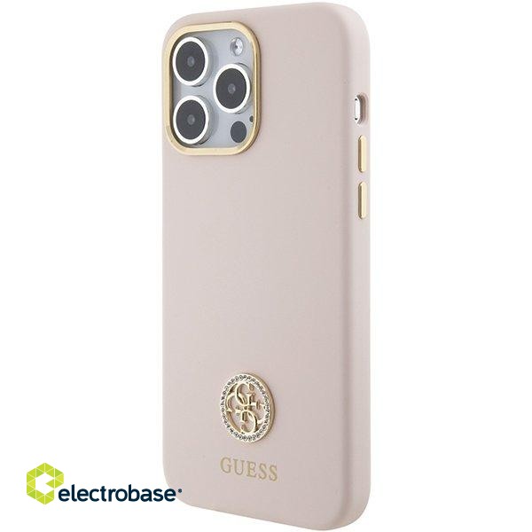 Guess Silicone Logo Strass 4G Back Case Защитный Чехол для Apple iPhone 15 Pro Max фото 2