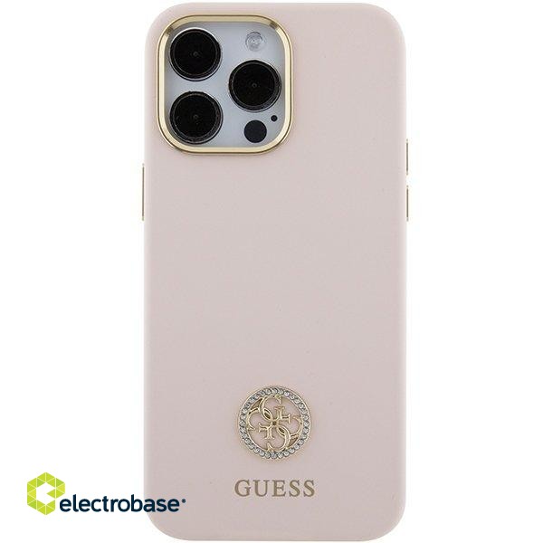 Guess Silicone Logo Strass 4G Back Case for Apple iPhone 15 Pro Max image 3