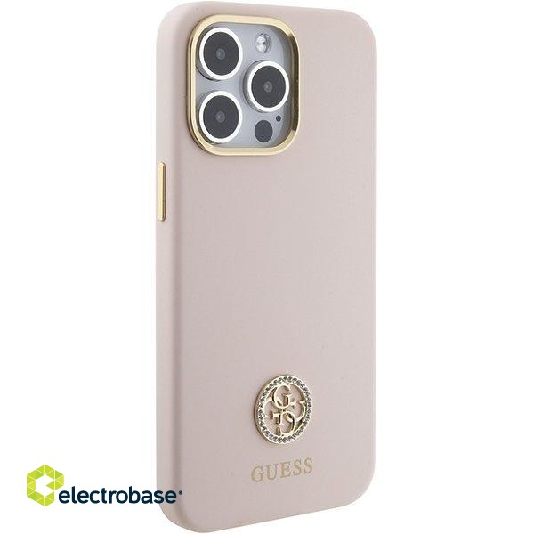 Guess Silicone Logo Strass 4G Back Case for Apple iPhone 15 Pro Max image 4