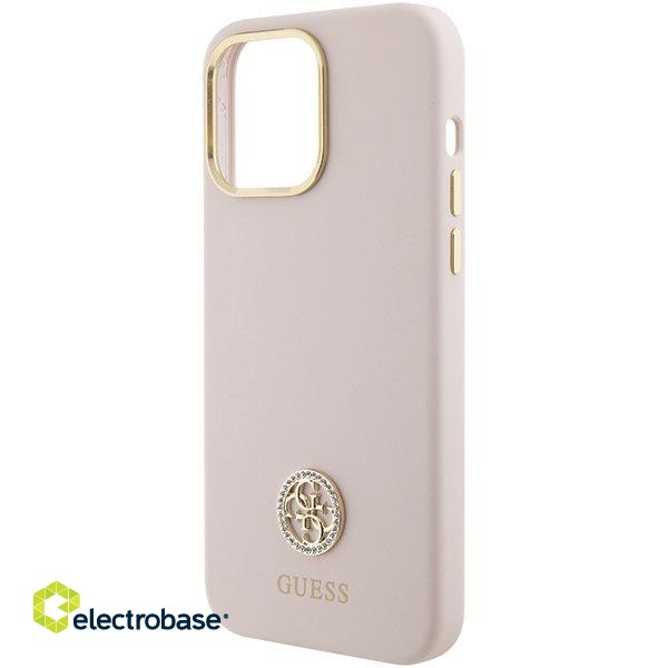 Guess Silicone Logo Strass 4G Back Case for Apple iPhone 15 Pro Max image 6