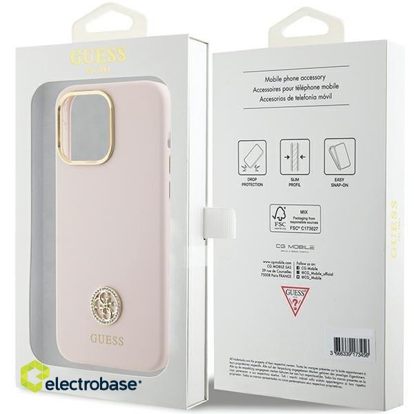 Guess Silicone Logo Strass 4G Back Case for Apple iPhone 15 Pro Max image 8