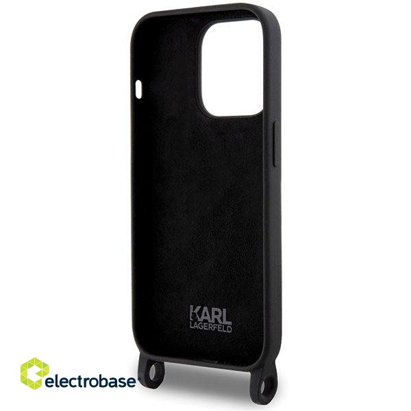 Karl Lagerfeld Crossbody Silicone Ikonik Back Case Aizsargapvalks Priekš Apple iPhone 15 Pro image 6