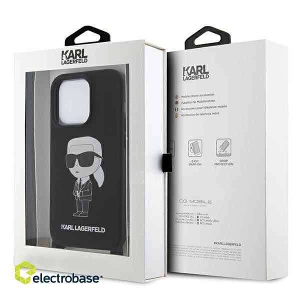 Karl Lagerfeld Crossbody Silicone Ikonik Back Case Aizsargapvalks Priekš Apple iPhone 15 Pro image 7