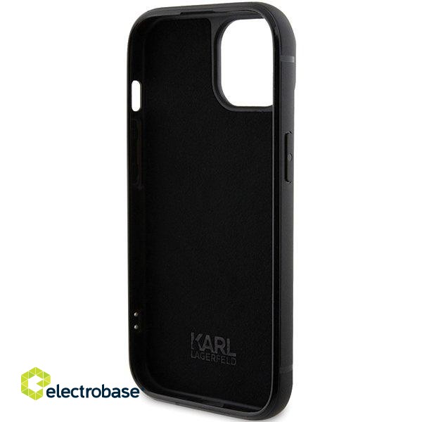 Karl Lagerfeld Rhinestone Logo Metal Plate Back Case Aizsargapvalks Priekš Apple iPhone 15 image 7