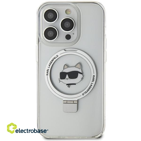 Karl Lagerfeld Ring Stand Choupette Head MagSafe Back Case for Apple iPhone 15 image 3