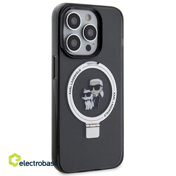 Karl Lagerfeld Ring Stand Karl&Choupettte MagSafe Back Case Aizsargapvalks Priekš Apple iPhone 15 Pro image 4