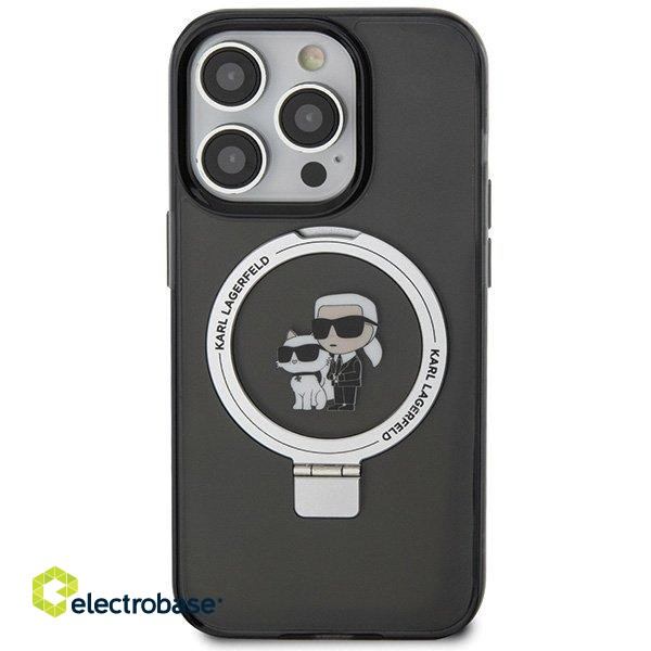 Karl Lagerfeld Ring Stand Karl&Choupettte MagSafe Back Case Aizsargapvalks Priekš Apple iPhone 15 Pro image 3