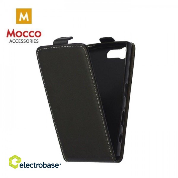 Mocco Kabura Rubber Case Vertical Opens Premium Eco Leather Mouse LG H850 G5 Black paveikslėlis 1