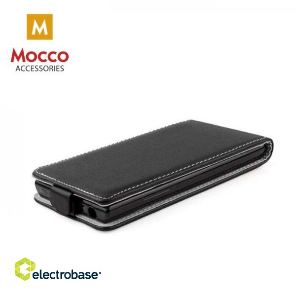Mocco Kabura Rubber Case Vertikāli Atverams Premium Eco ādas Maks Telefonam LG H850 G5 Melns image 3