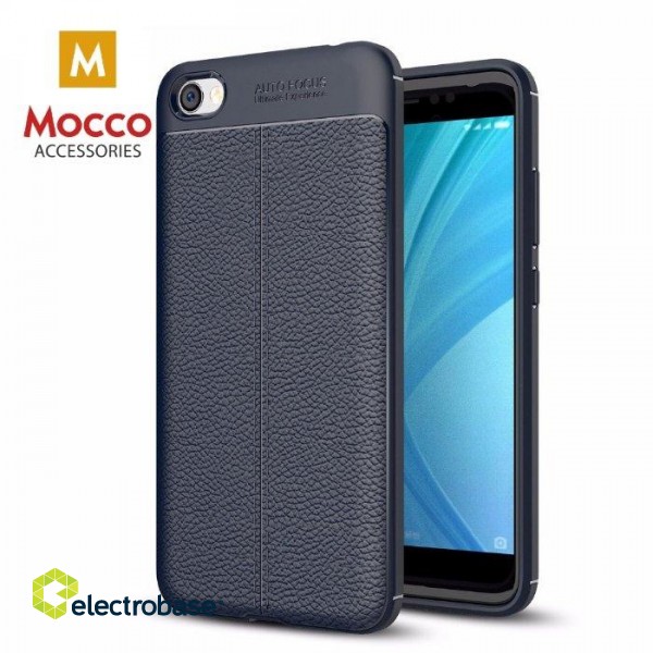 Mocco Litchi Pattern Back Case Aizmugurējais Silikona Apvalks Priekš Xiaomi Redmi Note 5A Prime Zils image 1