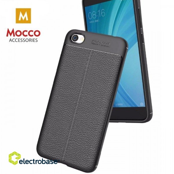 Mocco Litchi Pattern Back Case Silicone Case for Xiaomi Redmi Note 5A Prime Blue image 2