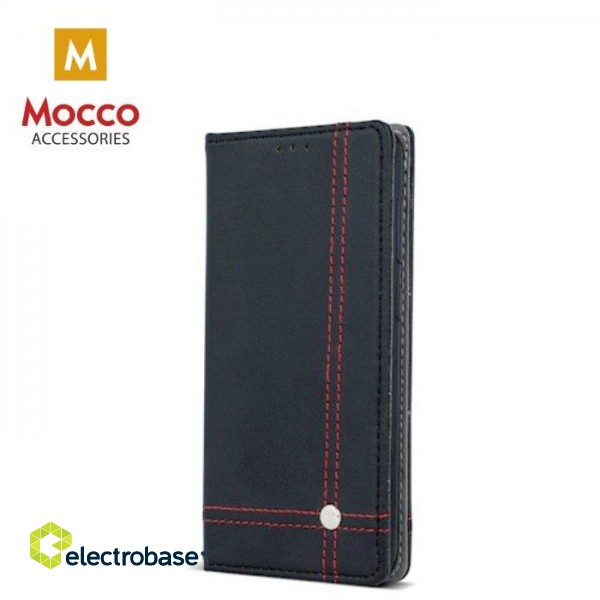 Mocco Smart Focus Book Case Grāmatveida Maks Telefonam Xiaomi Redmi 4A Melns / Sarkans image 2