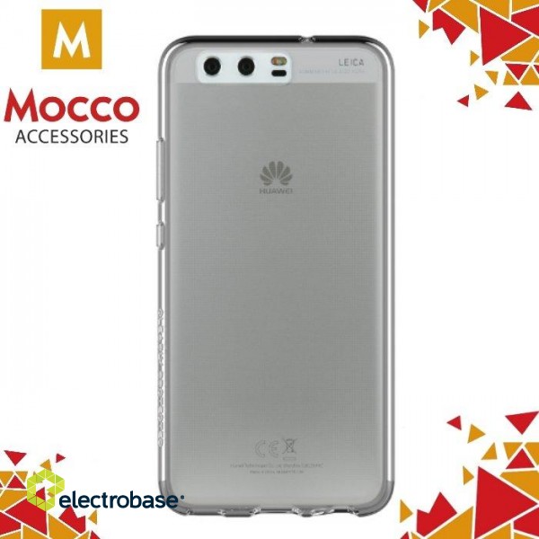 Mocco Ultra Back Case 0.3 mm Aizmugurējais Silikona Apvalks Priekš Huawei P8 Lite / P9 Lite (2017) Caurspīdīgs-Melns