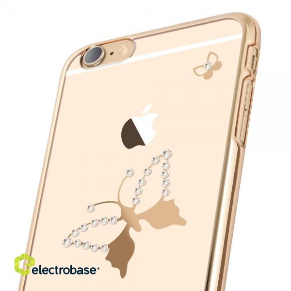 X-Fitted Aizmugurējais Plastikata Apvalks ar Swarovski Kristāliem Priekš Apple iPhone 6 / 6S Zelts / Klasisks Taurenis image 3