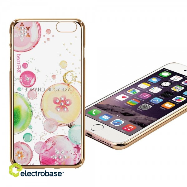 X-Fitted Plastic Case With Swarovski Crystals for Apple iPhone  6 / 6S Gold / Fancy Bubble image 1