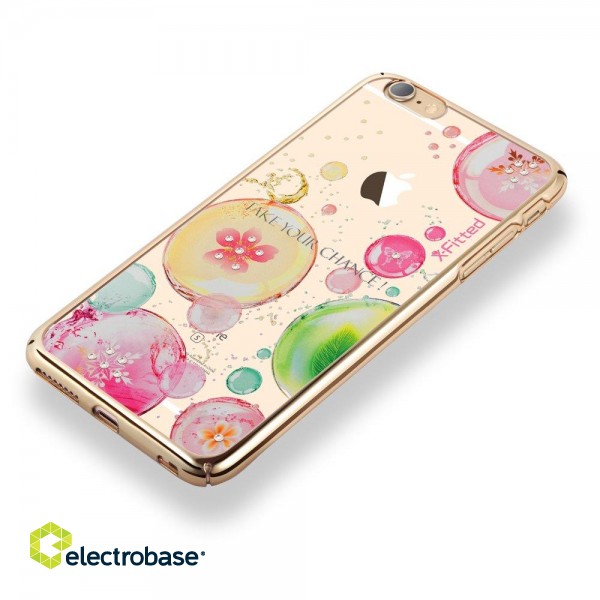 X-Fitted Plastic Case With Swarovski Crystals for Apple iPhone  6 / 6S Gold / Fancy Bubble image 2