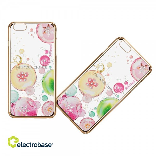 X-Fitted Plastic Case With Swarovski Crystals for Apple iPhone  6 / 6S Gold / Fancy Bubble image 6
