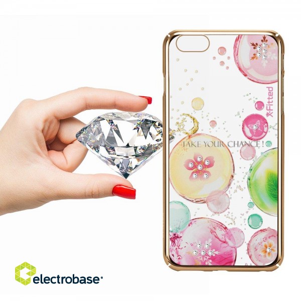 X-Fitted Plastic Case With Swarovski Crystals for Apple iPhone  6 / 6S Gold / Fancy Bubble image 7