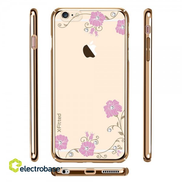 X-Fitted Plastic Case With Swarovski Crystals for Apple iPhone  6 / 6S Gold / Graceland paveikslėlis 3