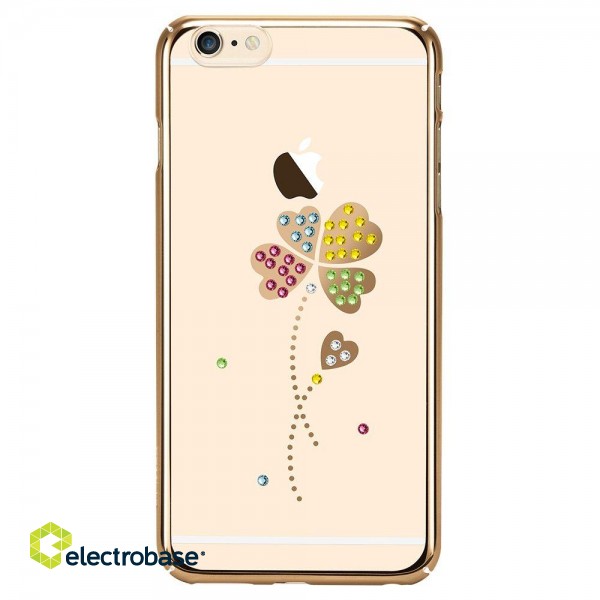X-Fitted Plastic Case With Swarovski Crystals for Apple iPhone  6 / 6S Gold / Lucky Clover paveikslėlis 5