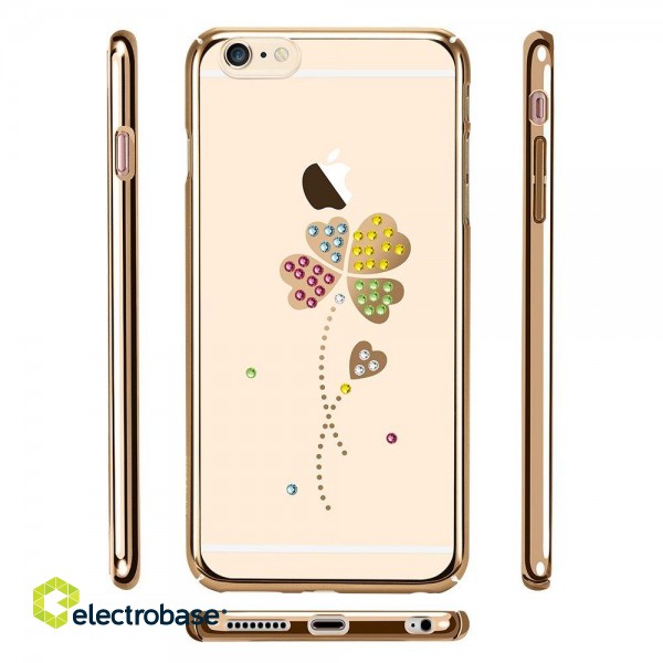 X-Fitted Plastic Case With Swarovski Crystals for Apple iPhone  6 / 6S Gold / Lucky Clover image 6