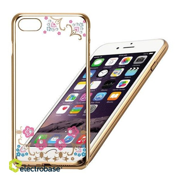 X-Fitted Пластиковый чехол С Кристалами Swarovski для Apple iPhone  6 / 6S Золото / Удачливый Цветок фото 2