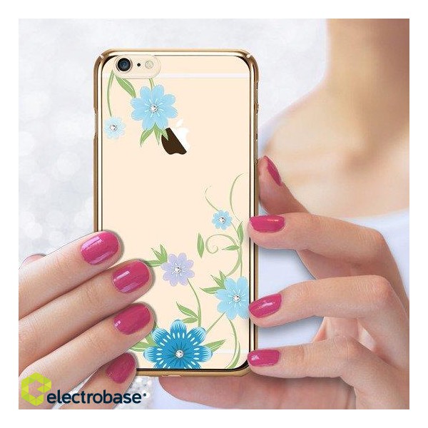 X-Fitted Пластиковый чехол С Кристалами Swarovski для Apple iPhone  6 / 6S Золото / Орхидея фото 6