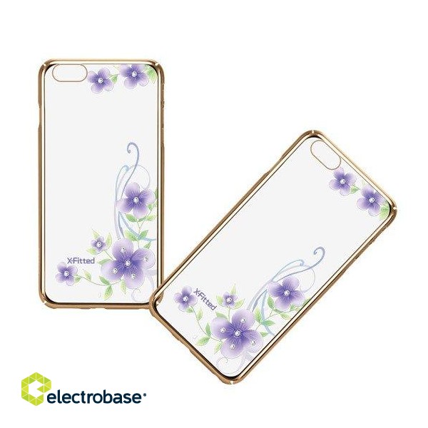 X-Fitted Plastic Case With Swarovski Crystals for Apple iPhone  6 / 6S Gold / Orchid Fairy image 5
