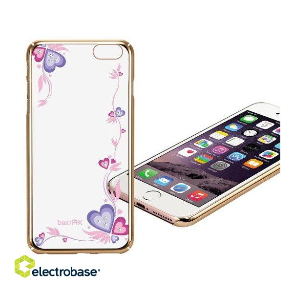 X-Fitted Пластиковый чехол С Кристалами Swarovski для Apple iPhone  6 / 6S Золото / Пурпурные Мечты фото 3