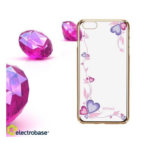 X-Fitted Plastic Case With Swarovski Crystals for Apple iPhone  6 / 6S Gold / Purple Dreams image 6
