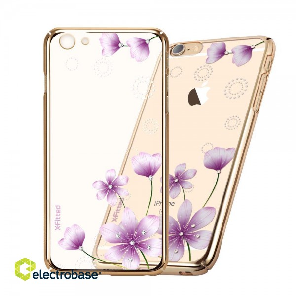 X-Fitted Plastic Case With Swarovski Crystals for Apple iPhone  6 / 6S Gold / Secret Fragrance image 1