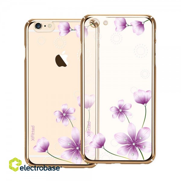 X-Fitted Plastic Case With Swarovski Crystals for Apple iPhone  6 / 6S Gold / Secret Fragrance image 2
