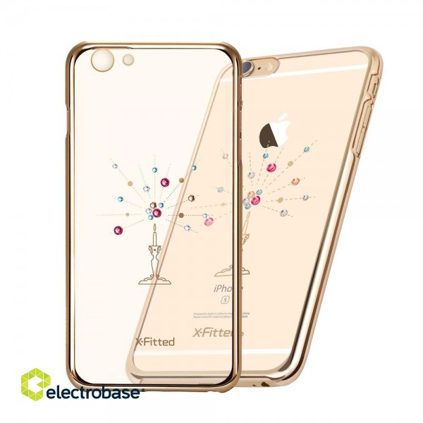 X-Fitted Пластиковый чехол С Кристалами Swarovski для Apple iPhone  6 / 6S Золото / Звездное Небо фото 1