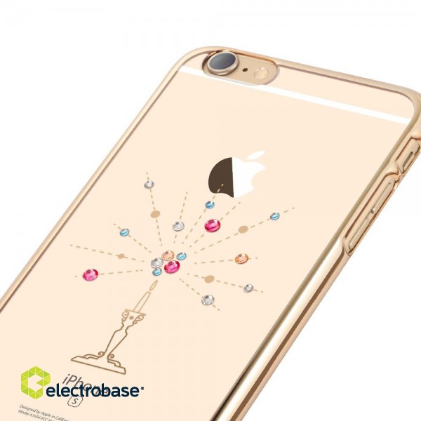 X-Fitted Plastic Case With Swarovski Crystals for Apple iPhone  6 / 6S Gold / Starry Sky image 2