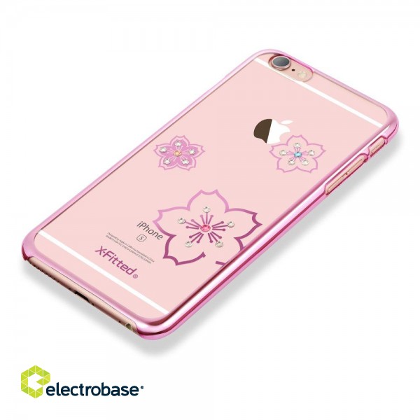 X-Fitted Plastic Case With Swarovski Crystals for Apple iPhone  6 / 6S Pink / Blossoming image 1