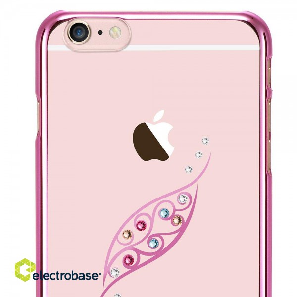 X-Fitted Plastic Case With Swarovski Crystals for Apple iPhone  6 / 6S Pink / Graceful leaf image 2