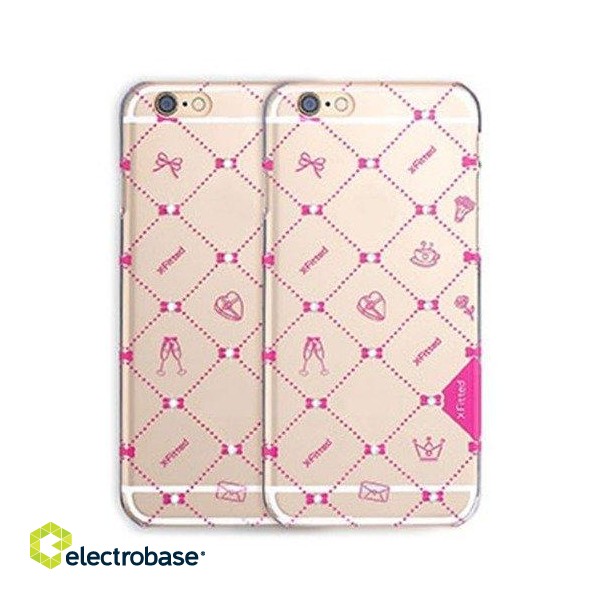 X-Fitted Plastic Case With Swarovski Crystals for Apple iPhone  6 / 6S Pink / Relationship image 2