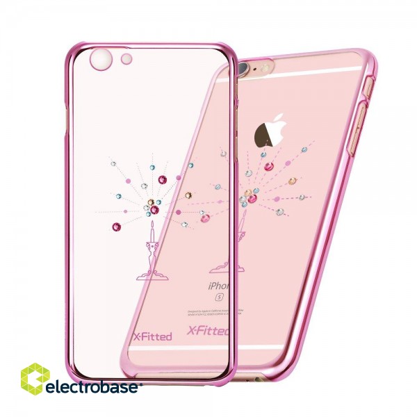 X-Fitted Plastic Case With Swarovski Crystals for Apple iPhone  6 / 6S Pink / Starry Sky image 1