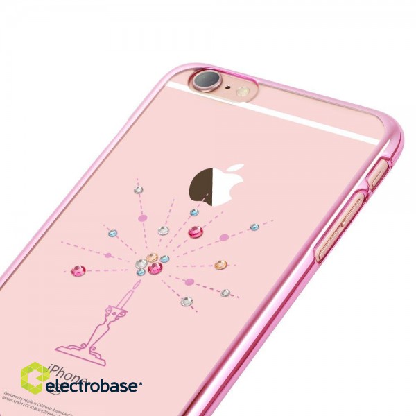 X-Fitted Plastic Case With Swarovski Crystals for Apple iPhone  6 / 6S Pink / Starry Sky image 3