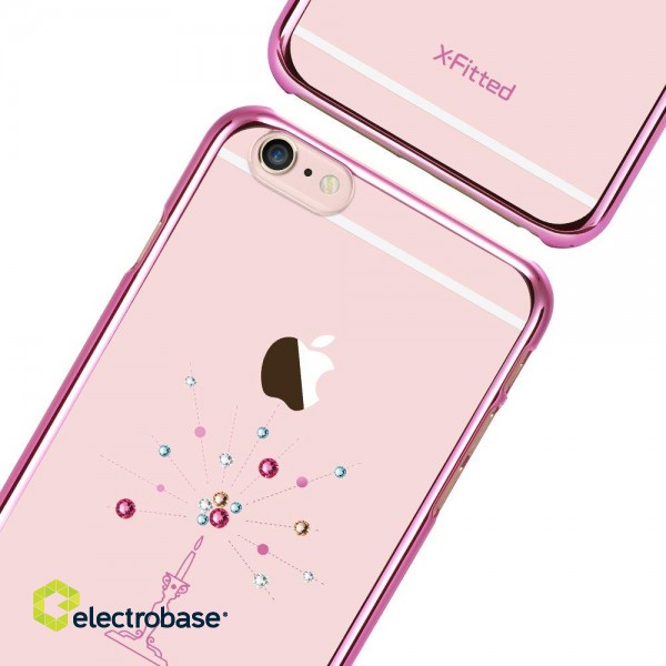 X-Fitted Plastic Case With Swarovski Crystals for Apple iPhone  6 / 6S Pink / Starry Sky image 5