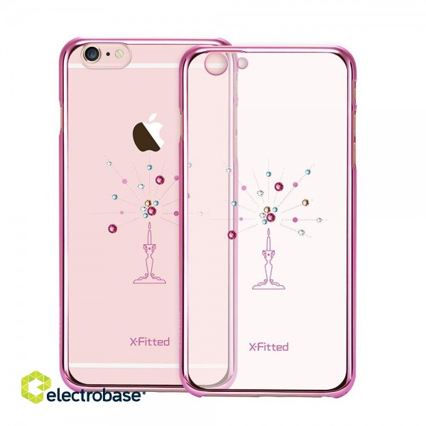 X-Fitted Plastic Case With Swarovski Crystals for Apple iPhone  6 / 6S Pink / Starry Sky image 6