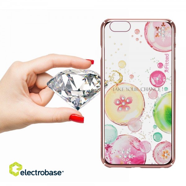 X-Fitted Plastic Case With Swarovski Crystals for Apple iPhone  6 / 6S Rose gold / Fancy Bubble image 3