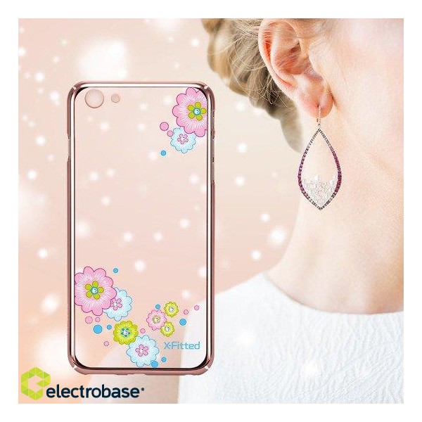 X-Fitted Пластиковый чехол С Кристалами Swarovski для Apple iPhone  6 / 6S Роза золото / Цветочный Расцвет фото 6