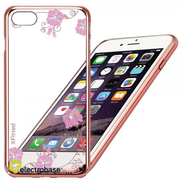 X-Fitted Plastic Case With Swarovski Crystals for Apple iPhone  6 / 6S Rose gold / Graceland image 1
