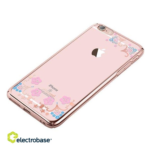X-Fitted Plastic Case With Swarovski Crystals for Apple iPhone  6 / 6S Rose gold / Lucky Flower image 2