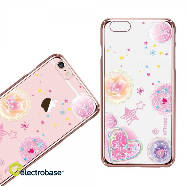 X-Fitted Plastic Case With Swarovski Crystals for Apple iPhone  6 / 6S Rose gold / Pink Dream image 5